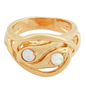 Five And Two Scarlett Gold Opal Ring Sz 5 New